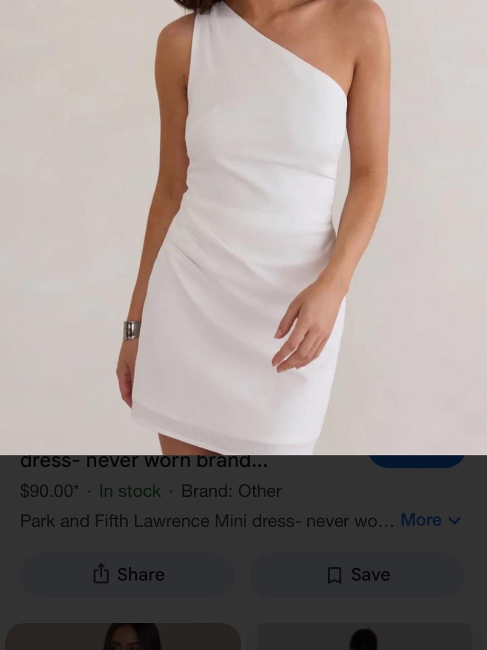 Park & Fifth One-Shoulder White Mini Dress